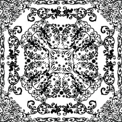 decorated square decorated black isolated design