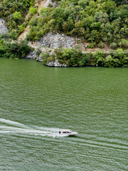 Obraz premium Exploring Djerdap National Park along the Danube River in Serbia and Romania on a summer day