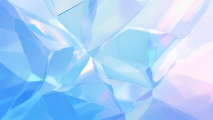 Fototapeta premium Abstract Blue Crystal Formation - Geometric Light and Shadow.