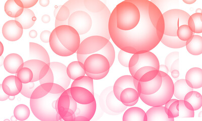 Abstract pink bubbles background transparent spheres with gradient effect vector illustration for graphic design and wallpaper