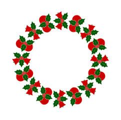 christmas wreath isolated on white background