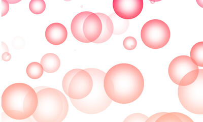 Abstract background of pink bubbles floating spheres with light and shadow vector illustration on white