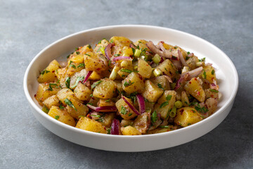 Potato salad with parsley and onion