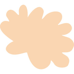 Abstract Peach Colored Blob Shape Object with Rounded Petal Like Edges on Transparent Background Simple Organic Form