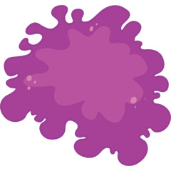 Abstract Purple Blob Splatter Shape With Tiny Pink Dots Against Transparent Background Simple Flat Design
