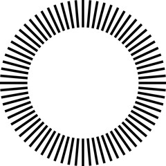 Abstract Radial Black Lines Forming A Circle On A White Background With A Transparent Overlay