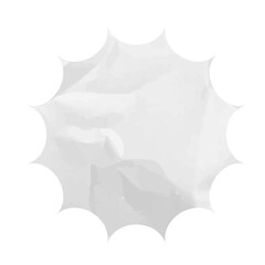 Abstract Radial Burst Shape with Crinkled Texture and Subtle Shadows on a Transparent Background Minimalist Design Element