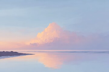 Obraz premium A field of tall grass under a vast pastel sky