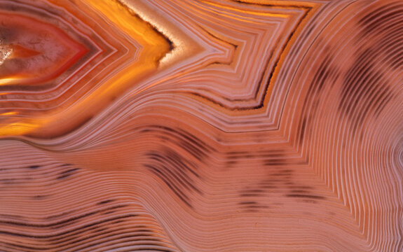 bright red with orange agate structure