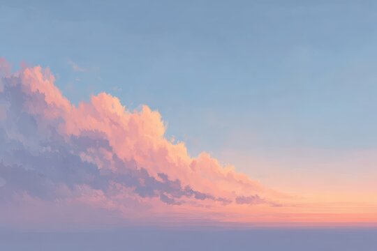 Pastel colored mountains in the morning mist - Powered by Adobe