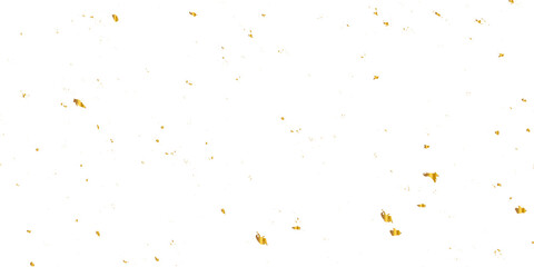 Abstract doted and confetti golden glitter particles splatter on transparent background. Luxury golden glitter confetti that floats down falling bokeh celebration background.	