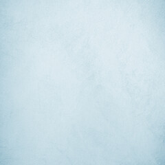 Light blue mint white concrete cement wall grungy surface texture background. Pale soft pastel shade. Painted plaster. Simple minimal. Blank empty template design. Christmas winter cold.