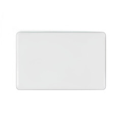 A blank white rectangular object with rounded corners isolated on a transparent background with subtle lighting and shadow details.