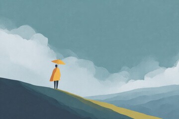 Man sitting on a rooftop looking at the city below