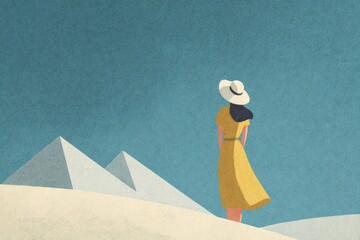 Person flying a kite on a windy beach