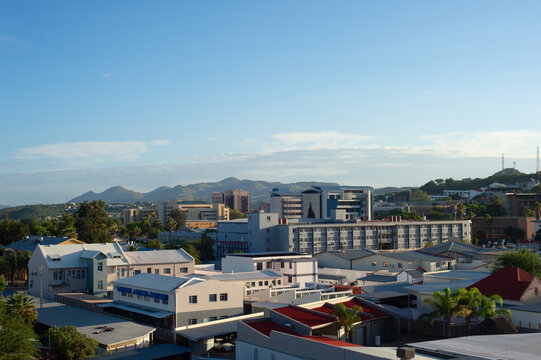 Skyline Windhoek cityscape architecture. Namibia