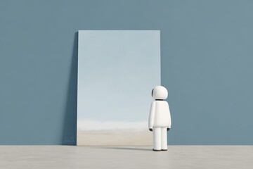 A robot's face with curious wide eyes