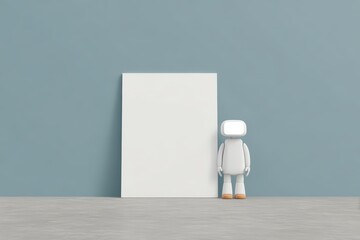 A robot firefighter saving a cat from a tree