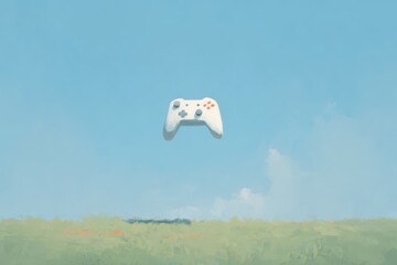 A robot looking at a beautiful seashell