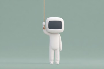 A robot looking through a keyhole