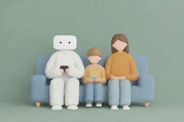 A robot lying in a field of flowers