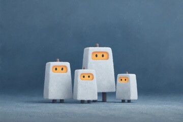 A robot releasing a glowing butterfly into the air