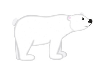 Cute Cartoon Polar Bear Isolated without Background. Whimsical Arctic Animal Illustration for Kids.