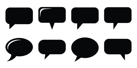 comment bubble silhouette icon set