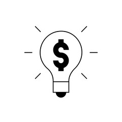 Illustration of a lightbulb with a dollar sign inside, suggesting a bright idea related to finance or money making