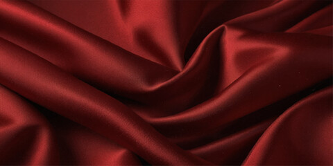 Obraz premium Red silk satin background. Beautiful soft wavy folds on smooth shiny fabric. Anniversary, wedding, valentine, event, celebration concept. Red luxury background. Background with 3D illustration luxury 