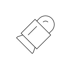 A minimalist line drawing of a deodorant stick with a cap and a rectangular body on a white background