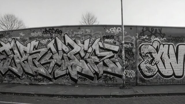 Abstract graffiti art on a wall