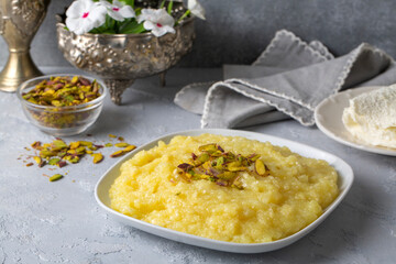 Turkish dessert; Cheese Helva Hosmerim