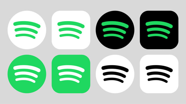 Spotify logo icon vector set.