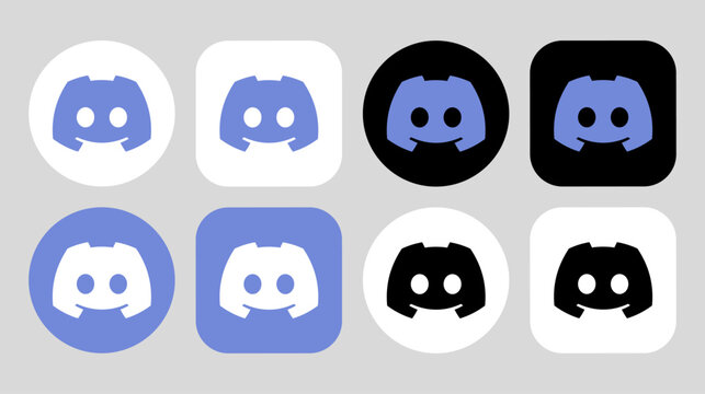 Discord logo icon vector set.