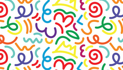 Playful Whirl of Multicolor Squiggle Chaos
