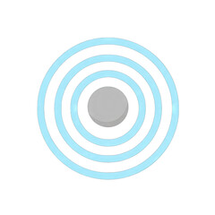 Concentric Blue Circles Emanating From A Gray Center On A Transparent Background Symbolizing Waves Or Signals