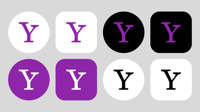 yahoo vector logo icon set.