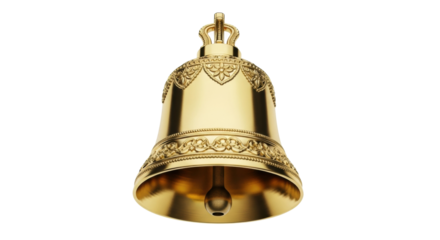 Ornate gold bell with intricate floral patterns