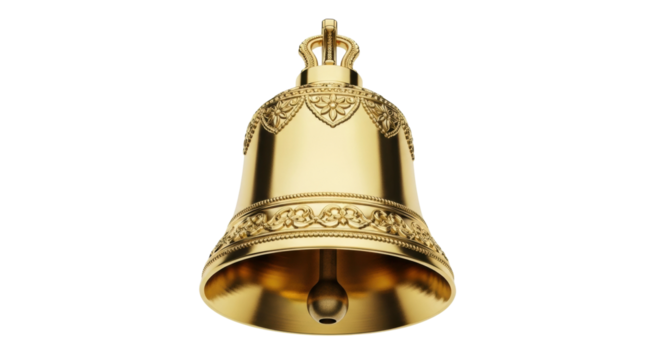 Ornate gold bell with intricate floral patterns