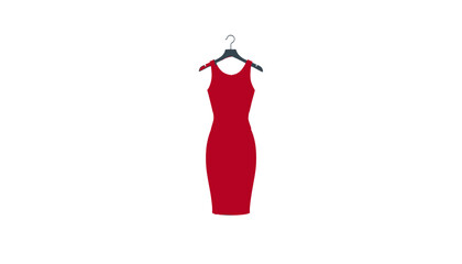 Red dress on a hanger representing elegance and style for special occasions