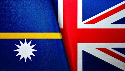 イギリスとナウルの国旗。(UK flag and Nauru flag.)

