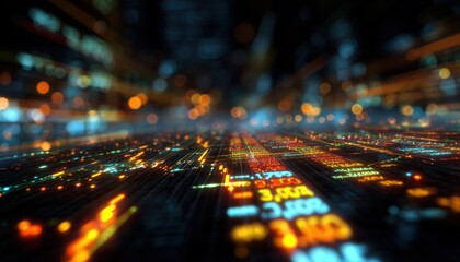 Visualization Of Financial Technology Investments In Fintech Industry With Sci Fi Inspirations And Lighting Effects