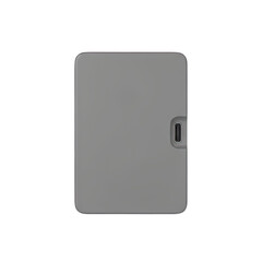 Gray Digital Device with Rounded Corners and USB Port on Transparent Background