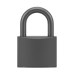 Gray Padlock Security Symbol Isolated on Transparent Background Simple Lock Icon Represents Safety and Protection Digital Art Rendering