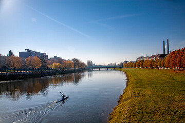 Autumn river gold colors Becva
