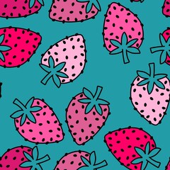 Summer fruits seamless strawberries pattern for wrapping paper and fabrics and kids clothes print and fashion textiles