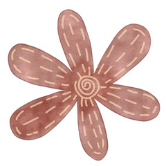 flor boho aquarela png 