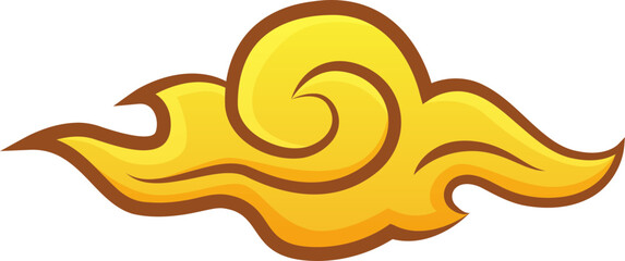 cloud ksy golden asia china japan styls illustration design