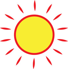 sun red yellow illustration design
